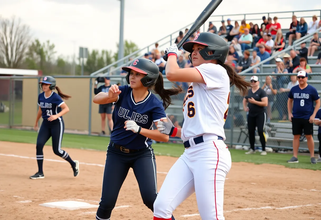 UCF Knights softball team competing against BYU Cougars