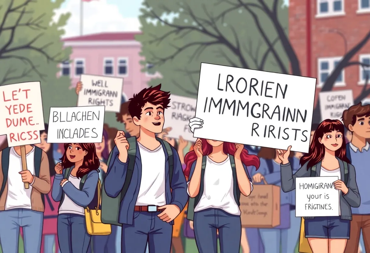 University Protest for Immigrant Rights