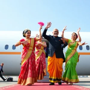 Welcoming Dance at Indian Airport