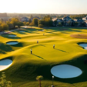 Newly renovated Winter Park Golf Course with players on the green