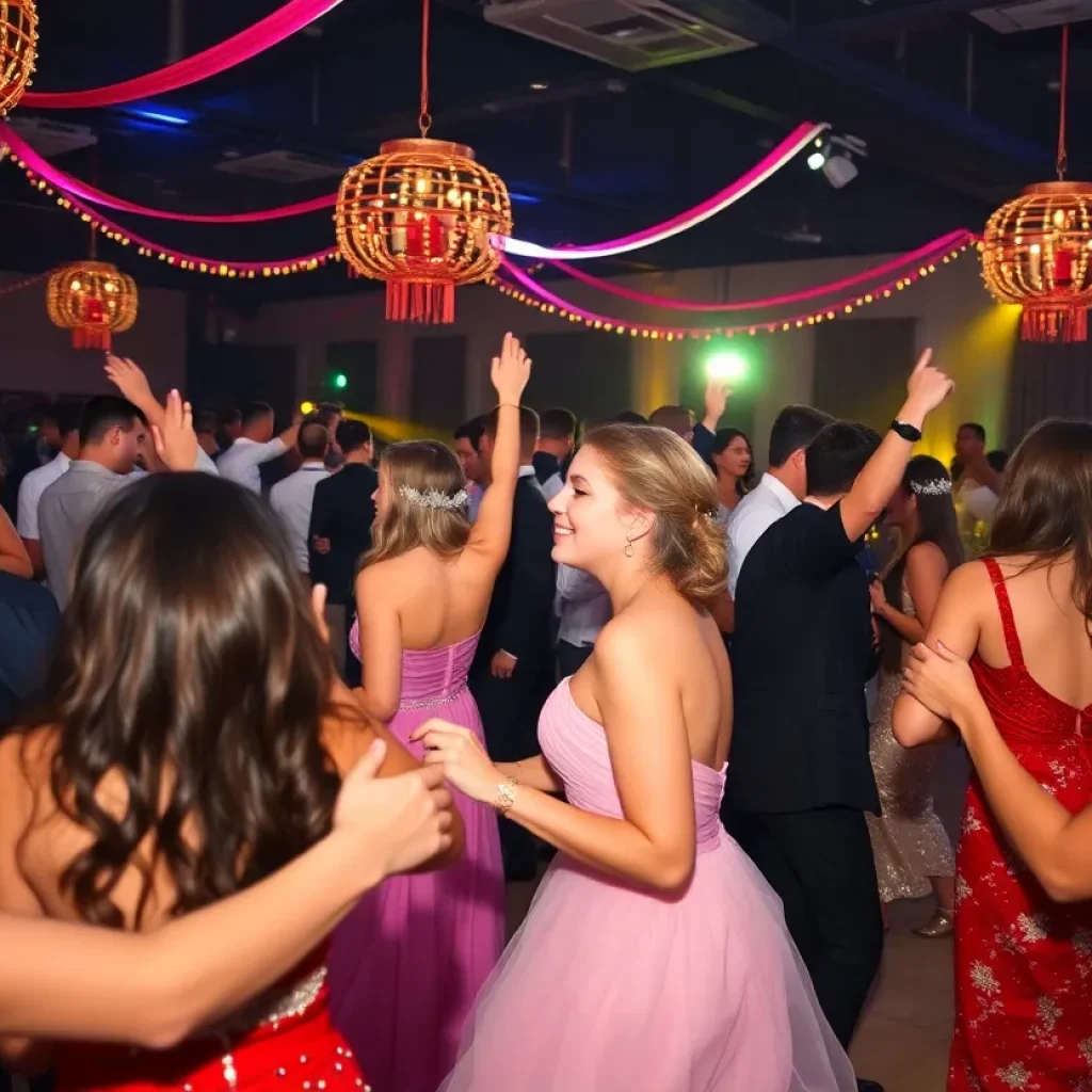 Students celebrating at Winter Springs High School prom
