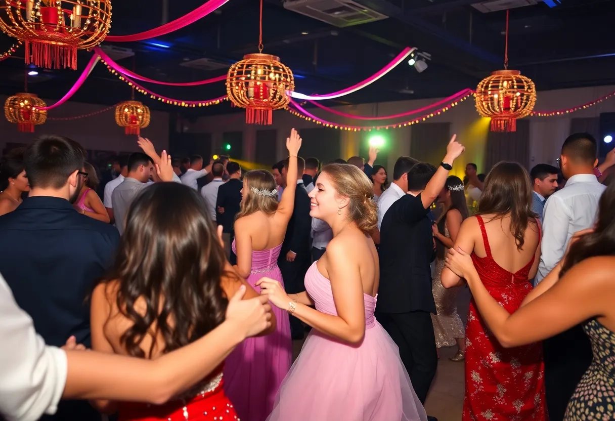 Students celebrating at Winter Springs High School prom