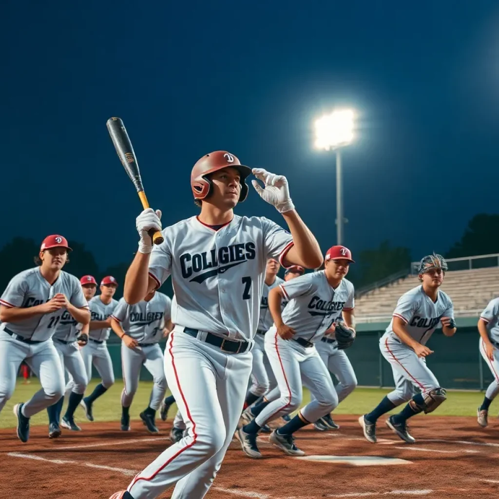 Baylor University baseball team playing during a match