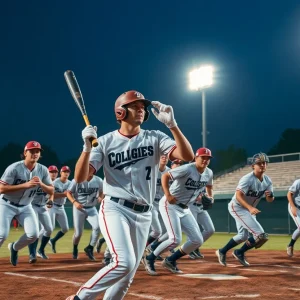 Baylor University baseball team playing during a match