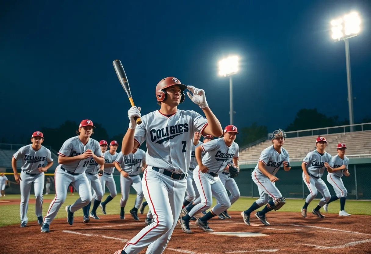 Baylor University baseball team playing during a match