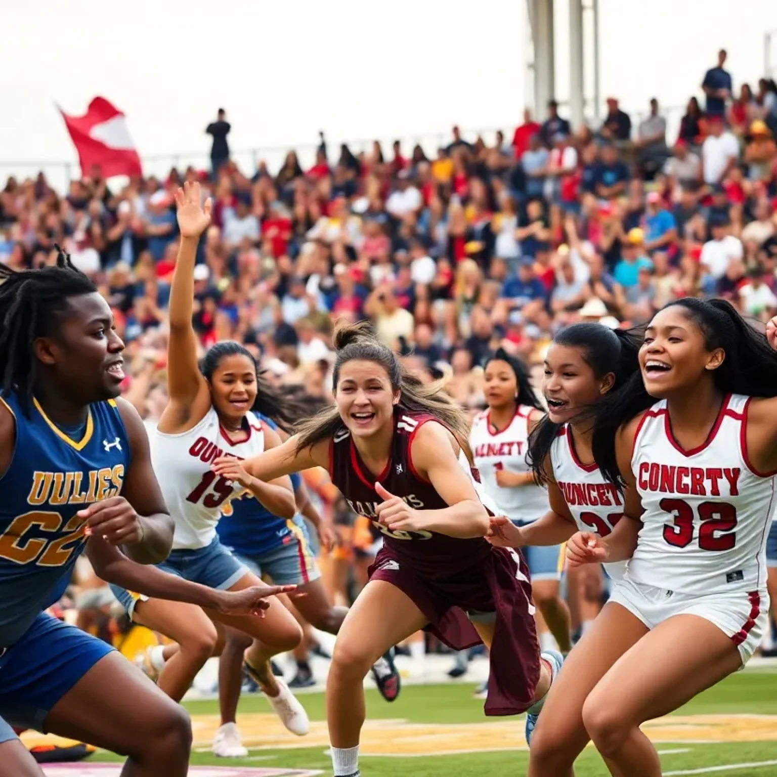 Athletes competing at a Big 12 championship event