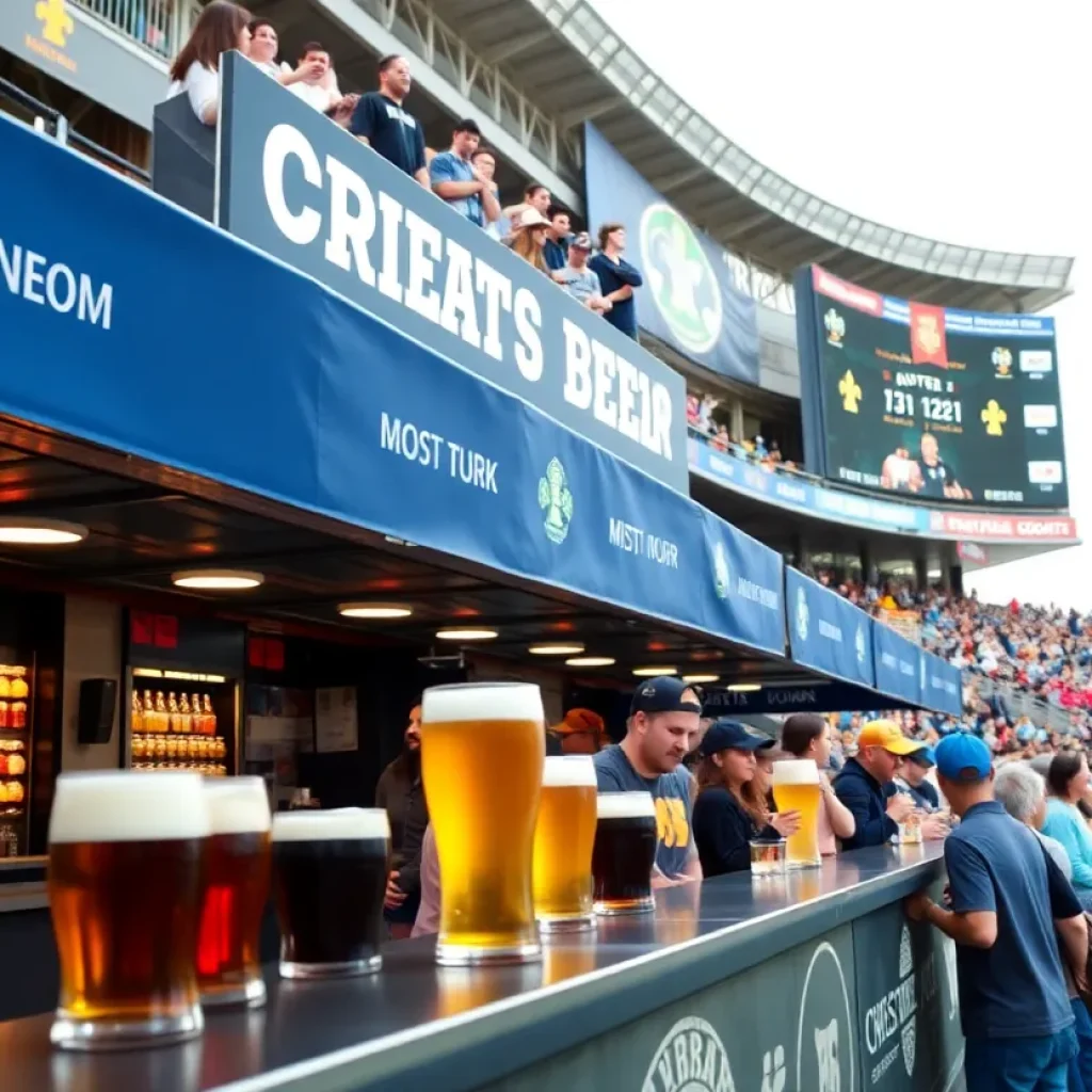 Fans enjoying Brewlando craft beer at a UCF Athletics event