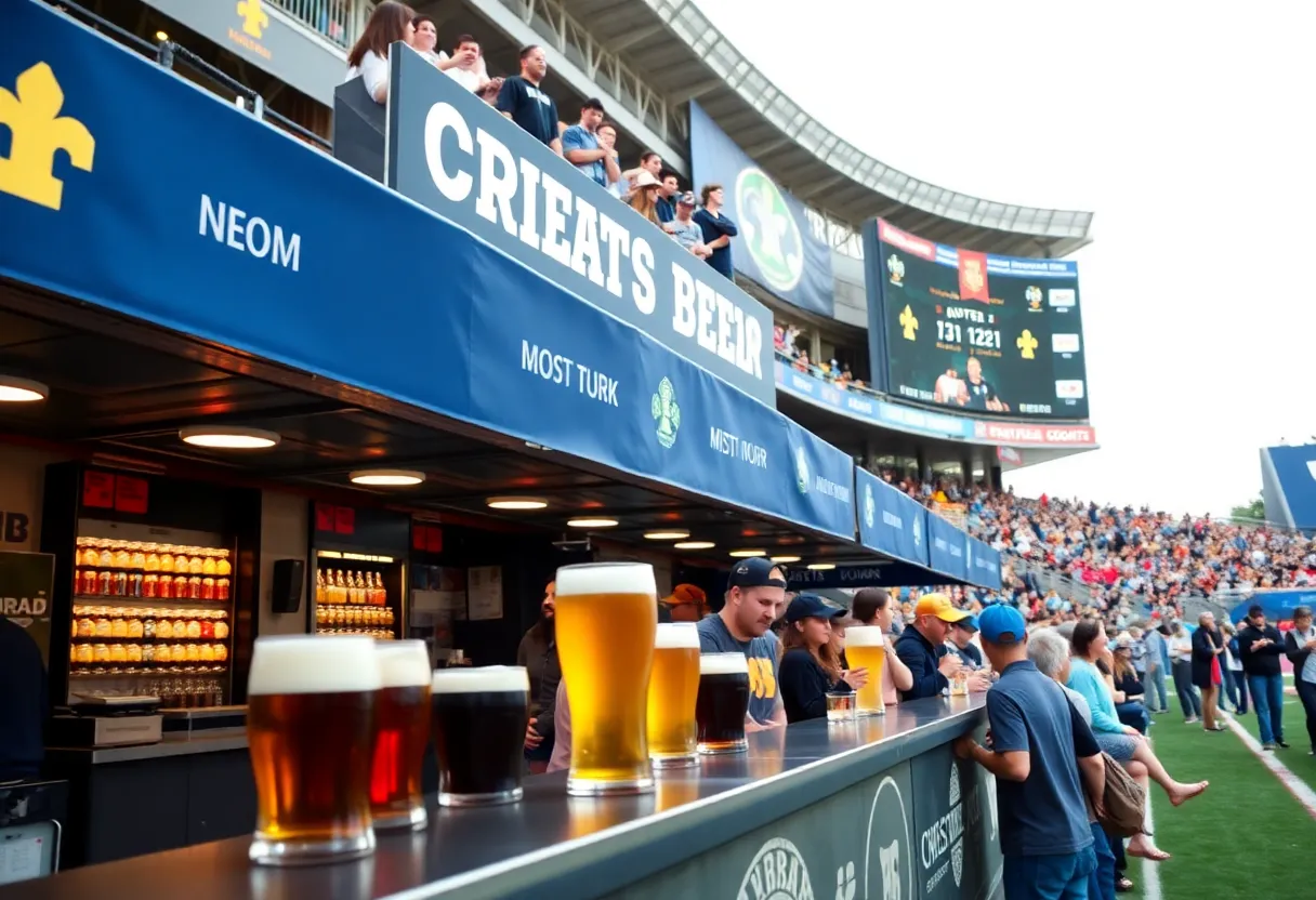 Fans enjoying Brewlando craft beer at a UCF Athletics event