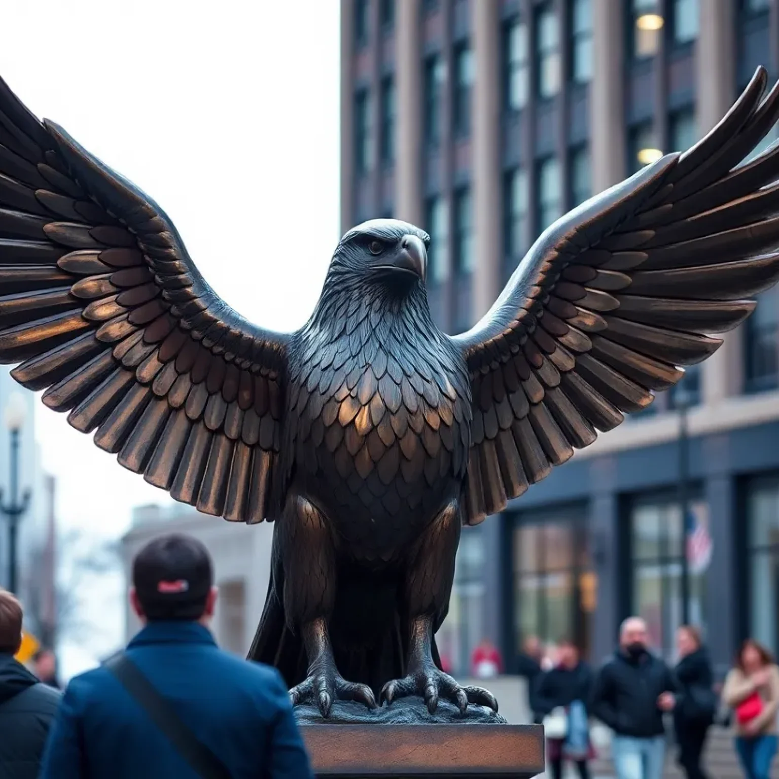 Bronze eagle statue symbolizing hope in Orlando