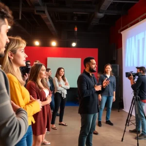 Actors auditioning on a film set in Orlando