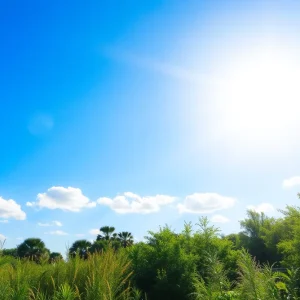 Hot sunny day in Central Florida during a heat wave