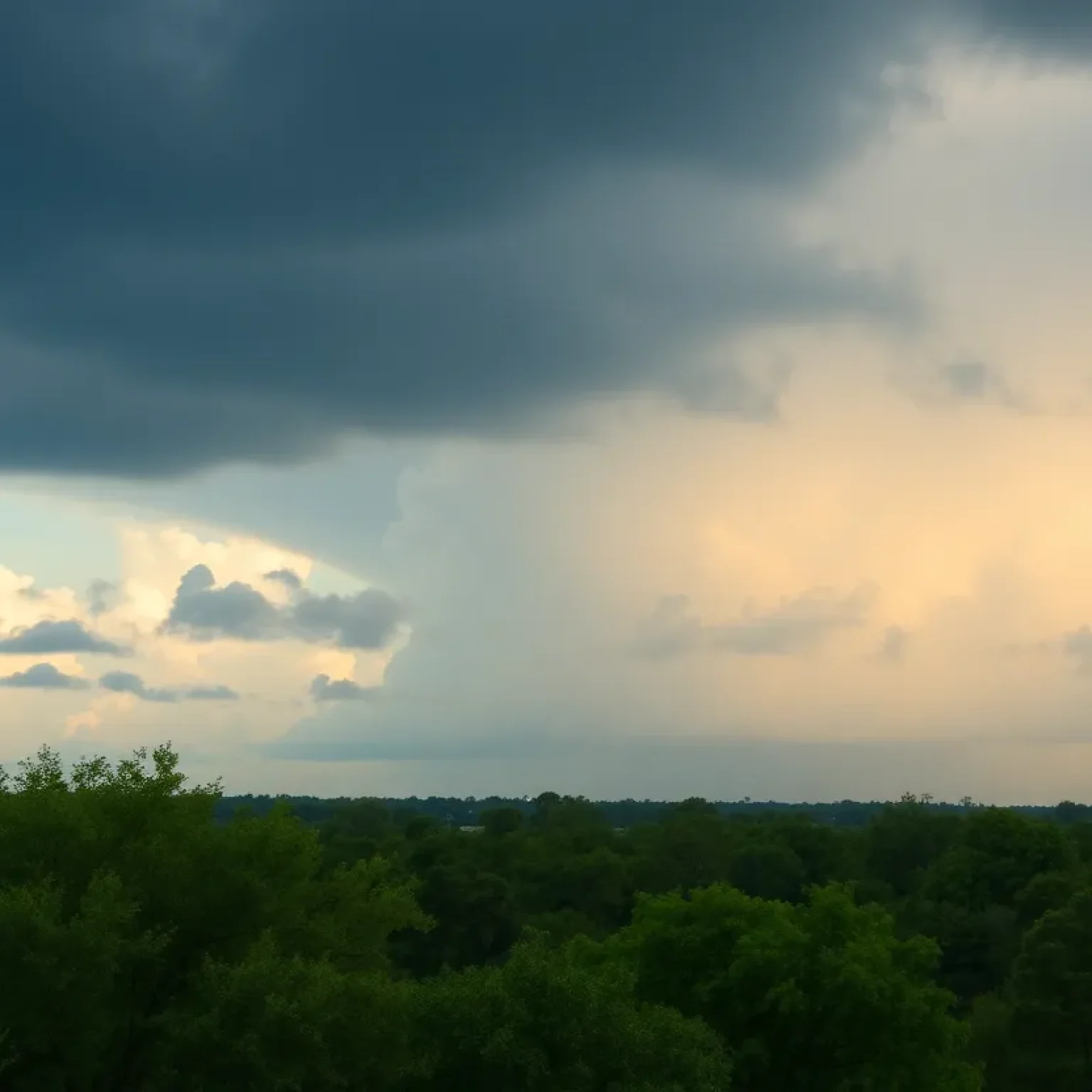 Scenic view of Central Florida landscape with thunderstorms