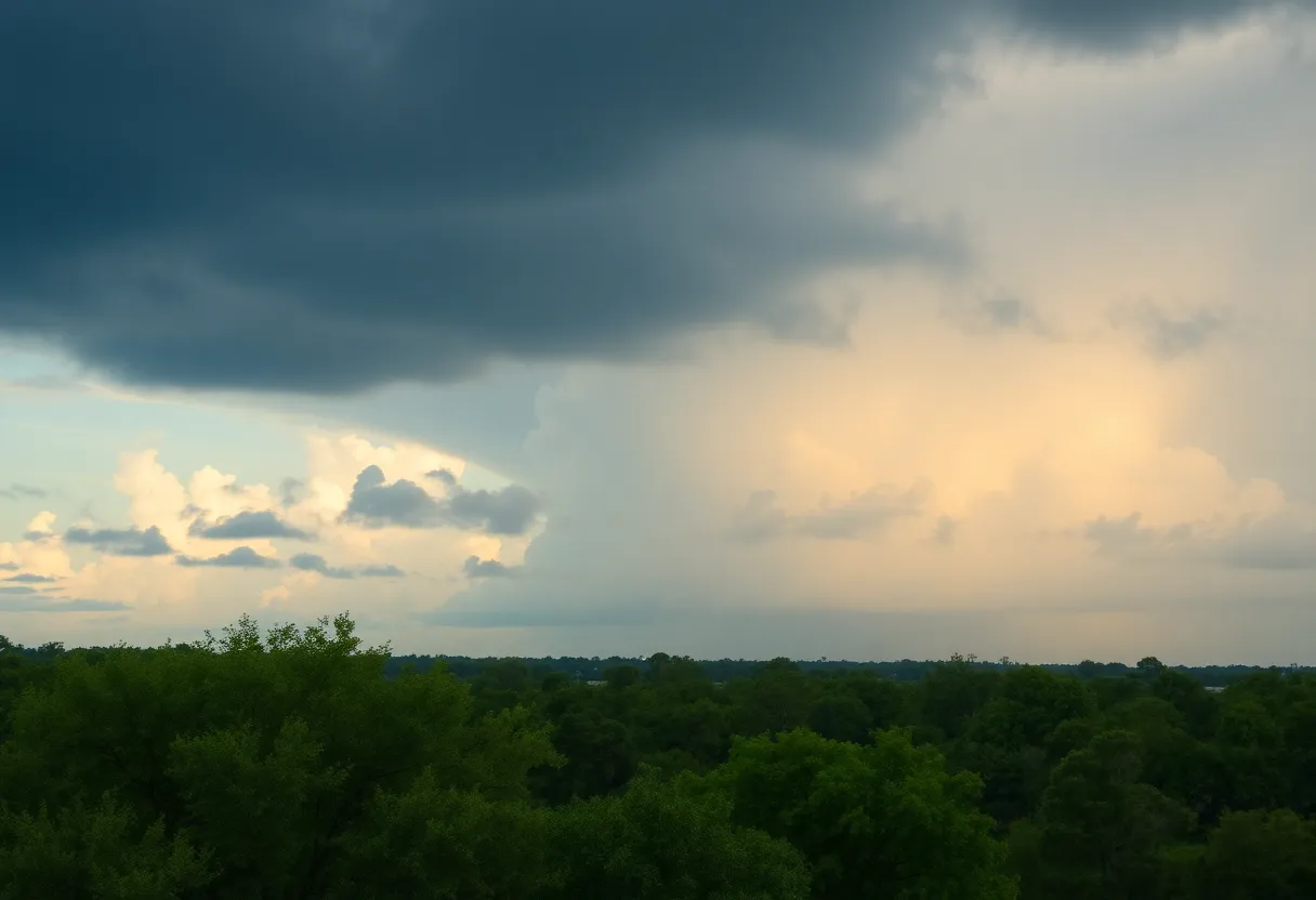 Scenic view of Central Florida landscape with thunderstorms