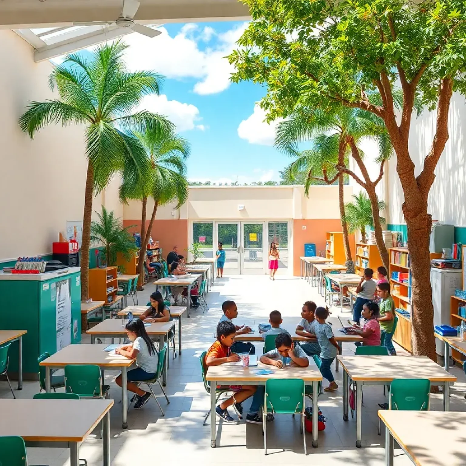 Students actively learning in a Central Florida school environment