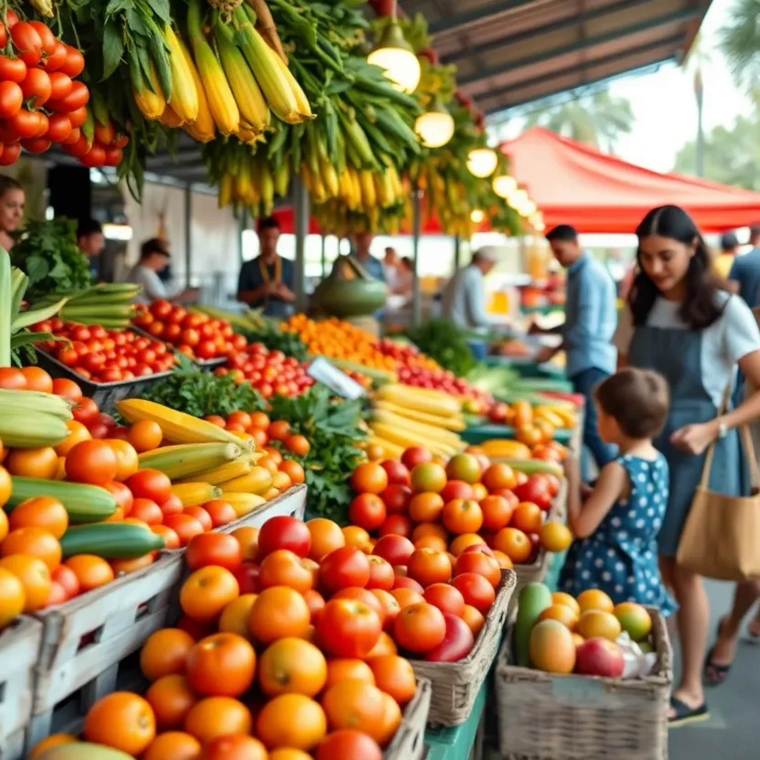 Farmers' market in Central Florida with seasonal produce