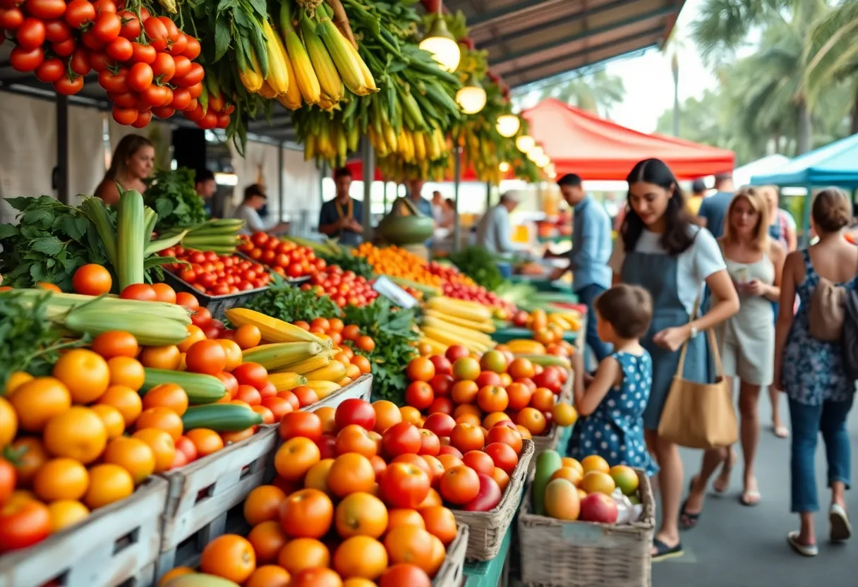 Farmers' market in Central Florida with seasonal produce