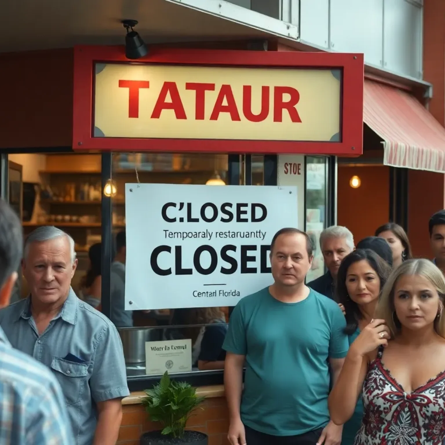 Temporarily closed restaurant sign in Central Florida