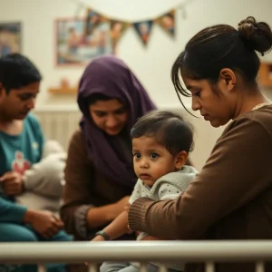 A nursery representing child safety and support in a community.