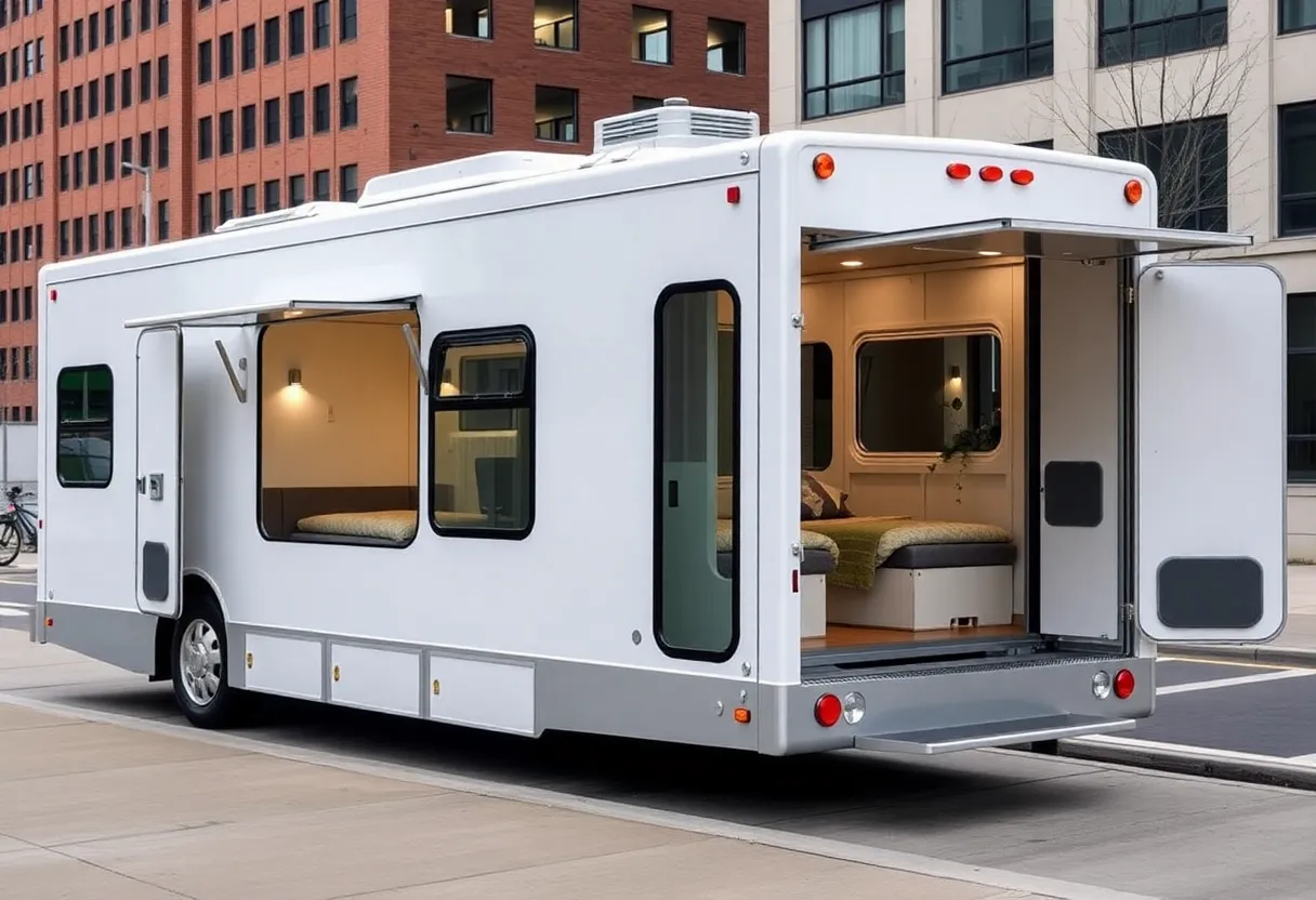 Dignity Bus designed for homeless mobile shelters in Orlando
