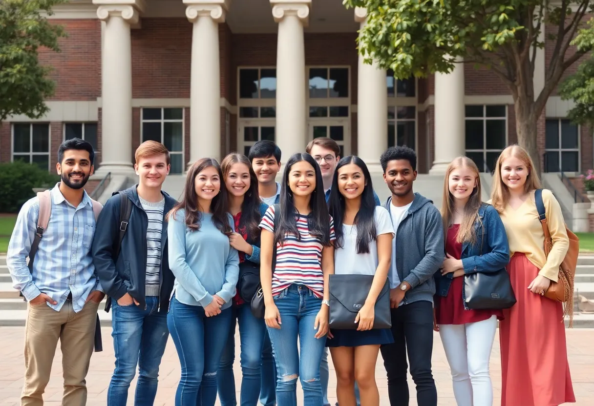 Diverse College Students at University