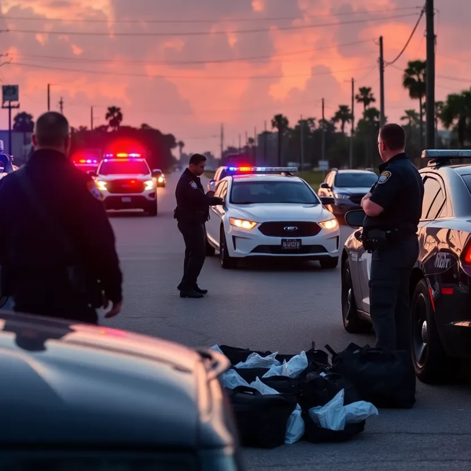 Law enforcement conducting an operation against drug trafficking in Central Florida.