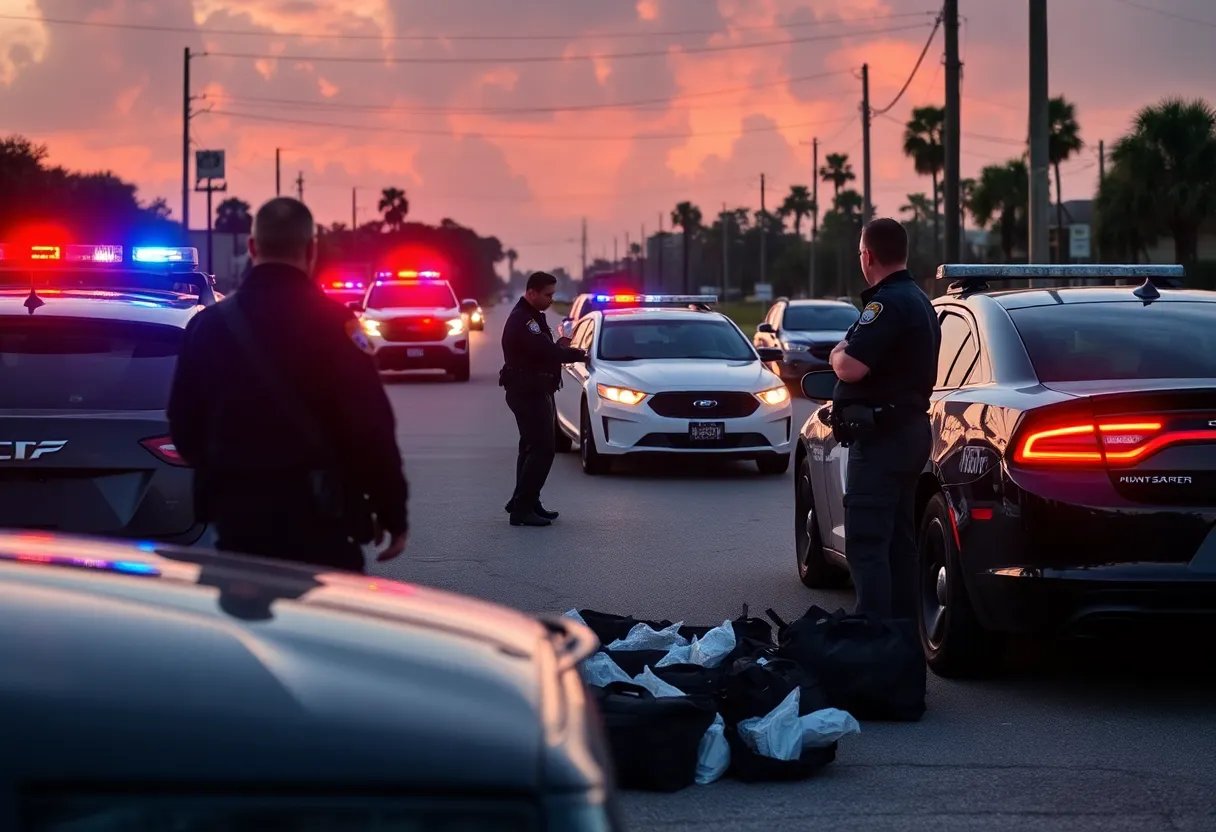 Law enforcement conducting an operation against drug trafficking in Central Florida.