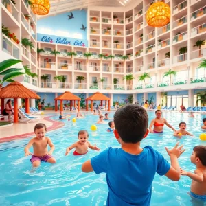 Families enjoying the pool at a family-friendly hotel in Orlando.