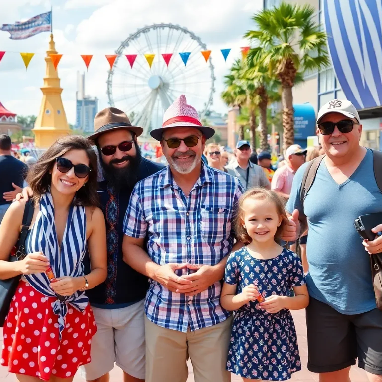 Families celebrating Father's Day in Orlando with fun activities
