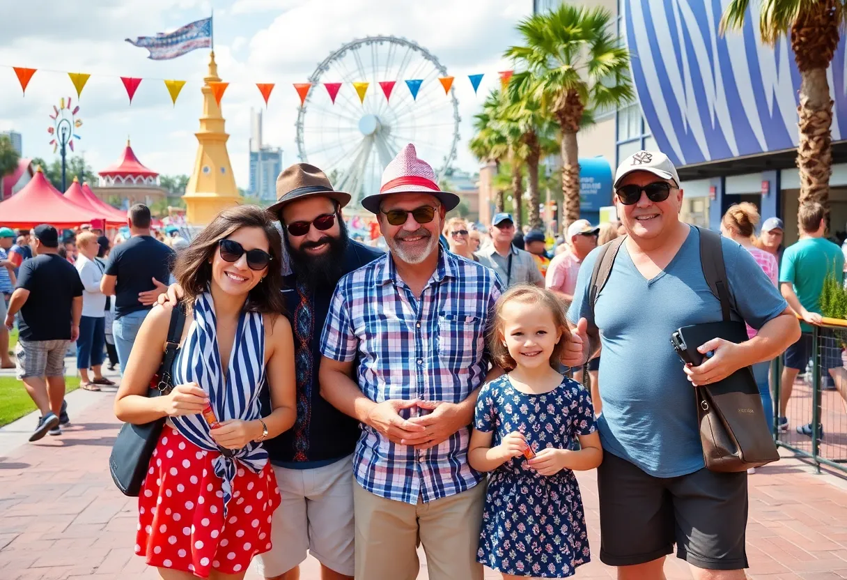 Families celebrating Father's Day in Orlando with fun activities