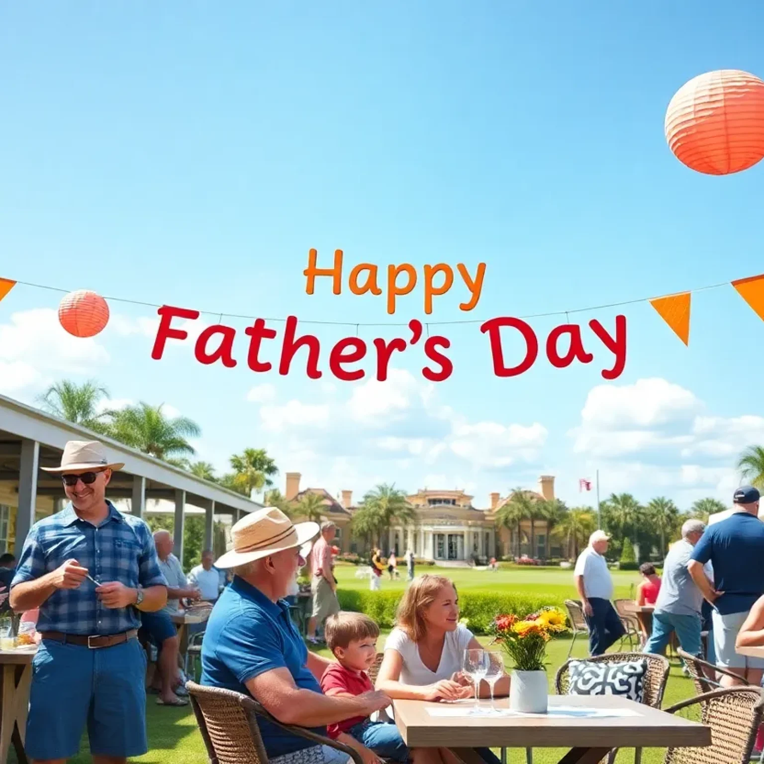 Families enjoying Father's Day activities in Orlando