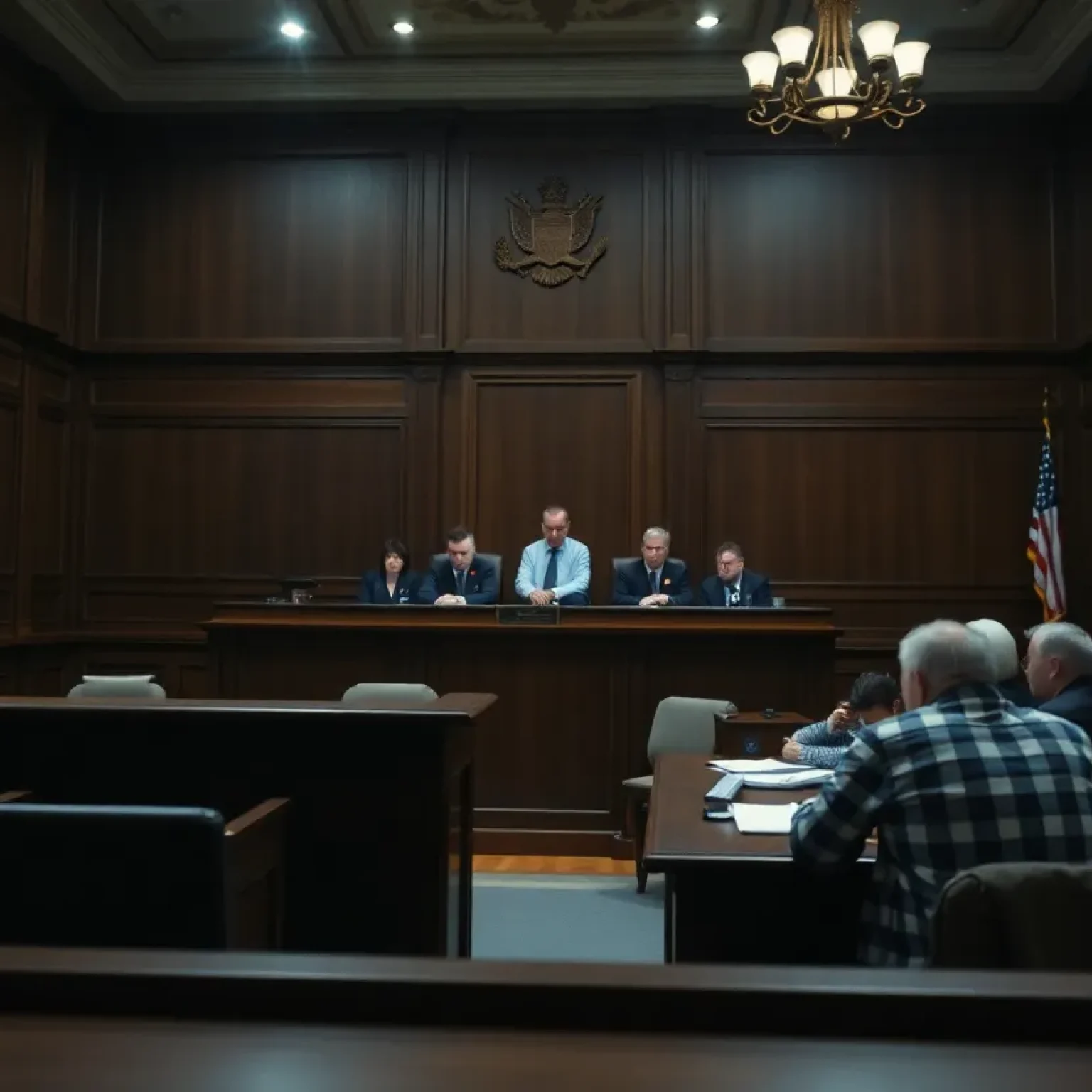 A courtroom representing capital punishment discussions in Florida.