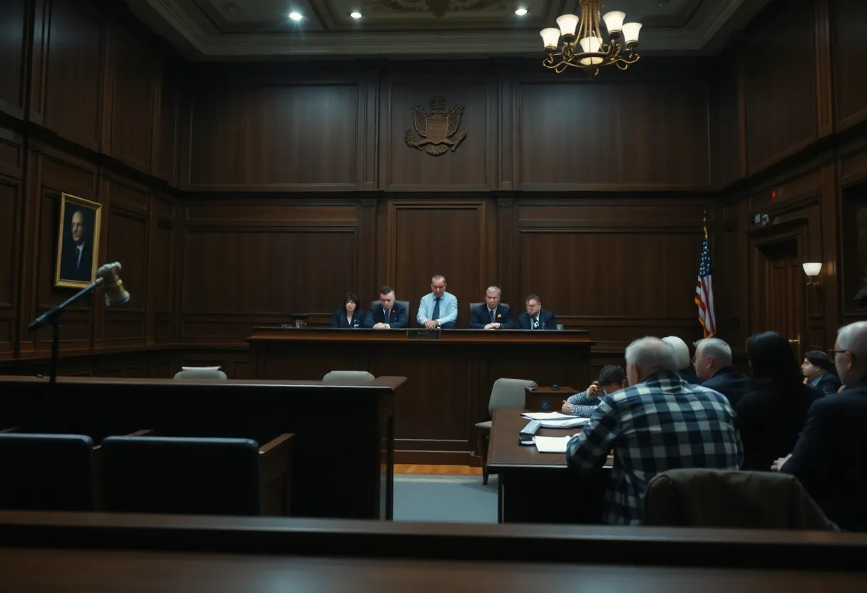 A courtroom representing capital punishment discussions in Florida.