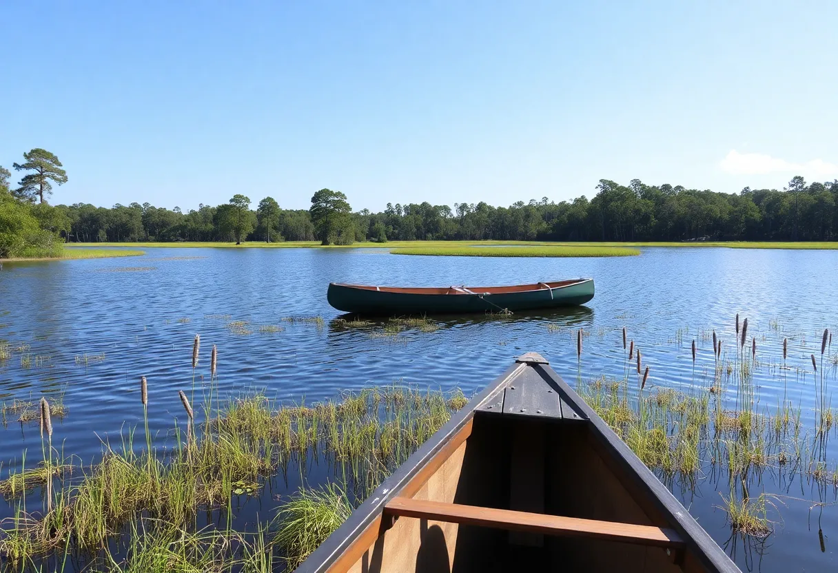 Florida Lake with Canoe