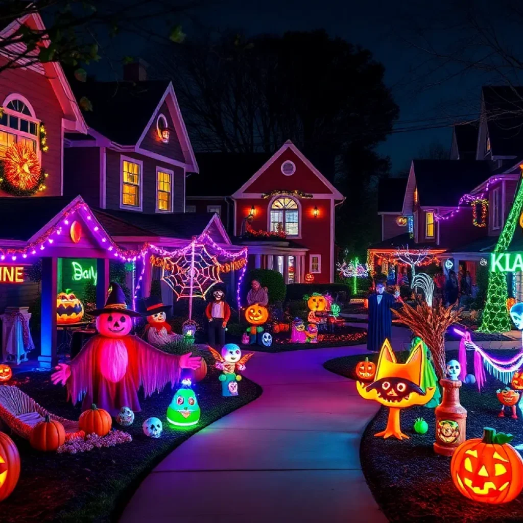Spectacular Halloween Decorations in a Central Florida neighborhood