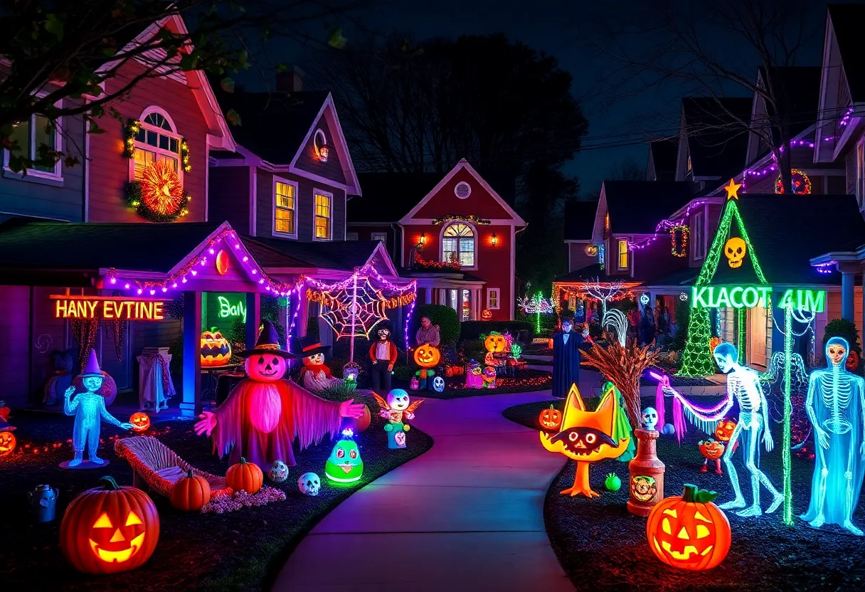 Spectacular Halloween Decorations in a Central Florida neighborhood