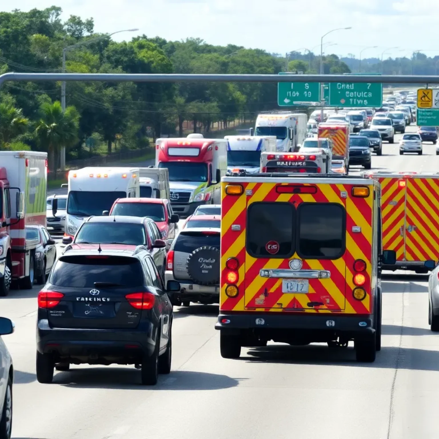 Traffic congestion on highway due to incidents in Lake County