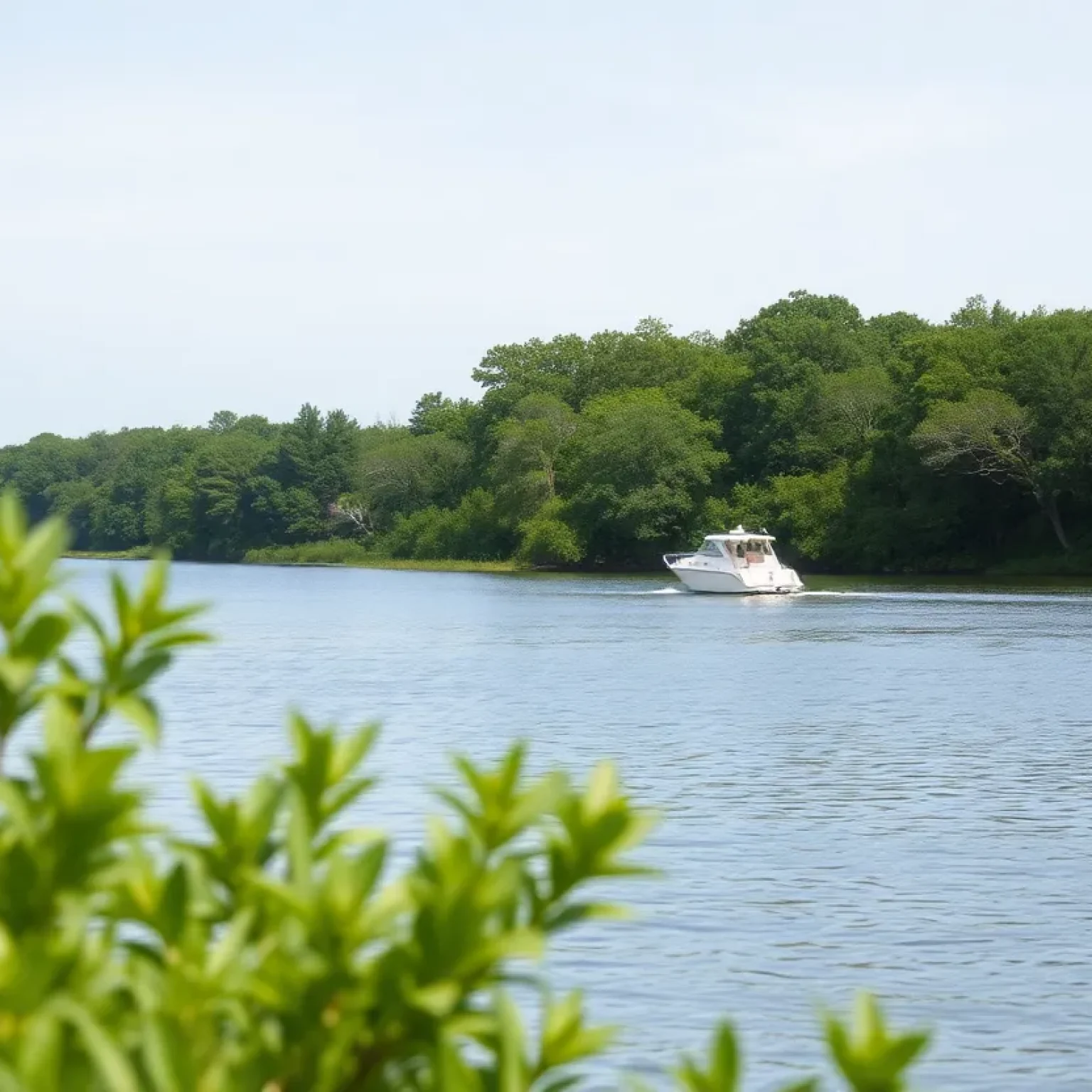 Calm waters of Lake Kissimmee surrounded by greenery