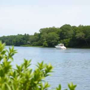 Calm waters of Lake Kissimmee surrounded by greenery