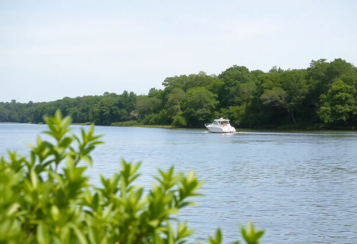 Calm waters of Lake Kissimmee surrounded by greenery