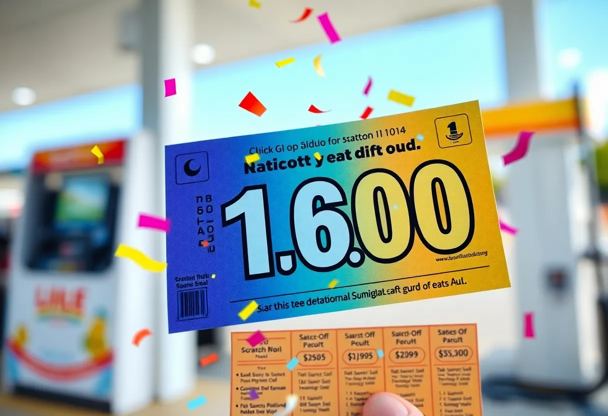 Celebration of a lottery scratch-off ticket win