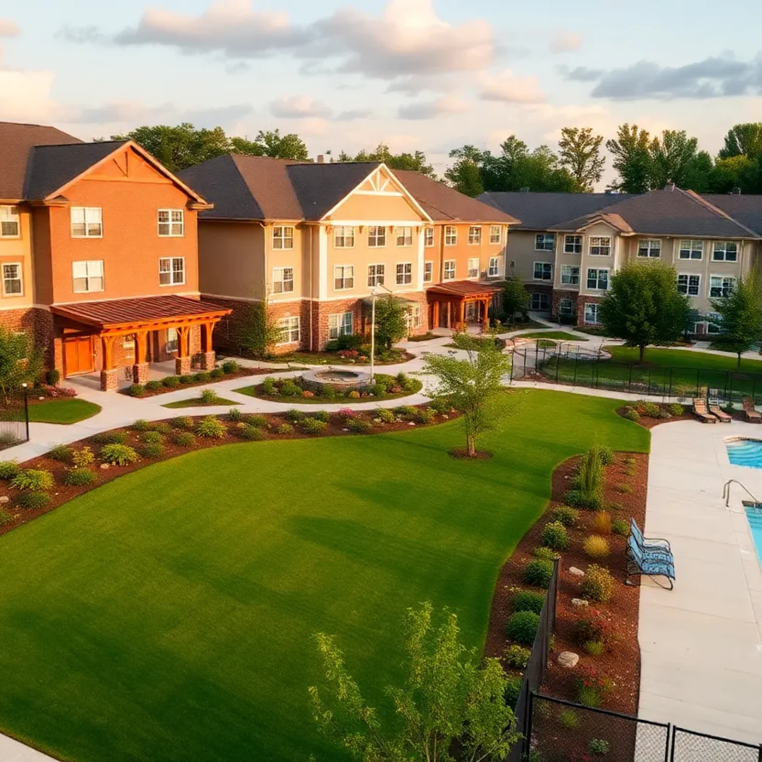 Millenia Moments Orlando, a senior living community with gardens and amenities.