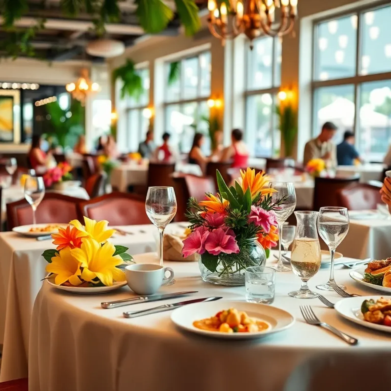 A beautifully arranged table setting for Mother's Day brunch in Orlando.