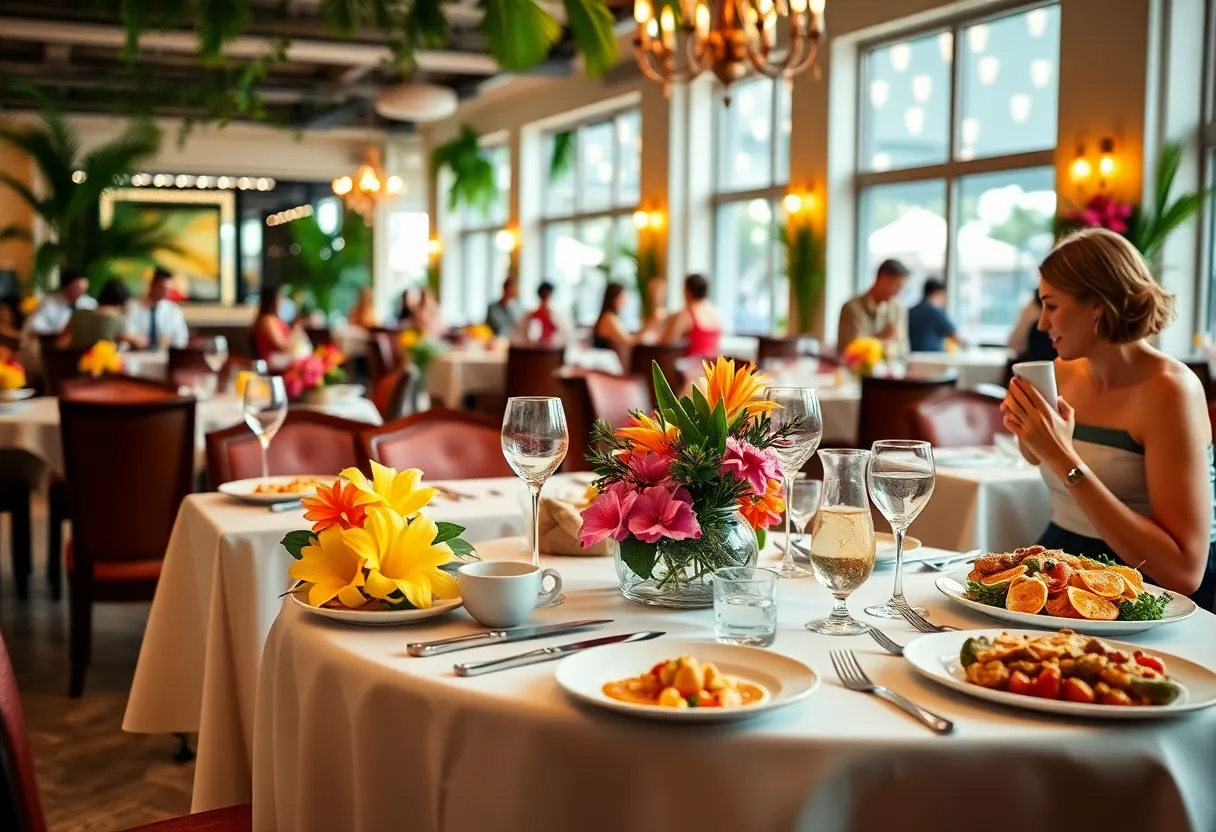 A beautifully arranged table setting for Mother's Day brunch in Orlando.