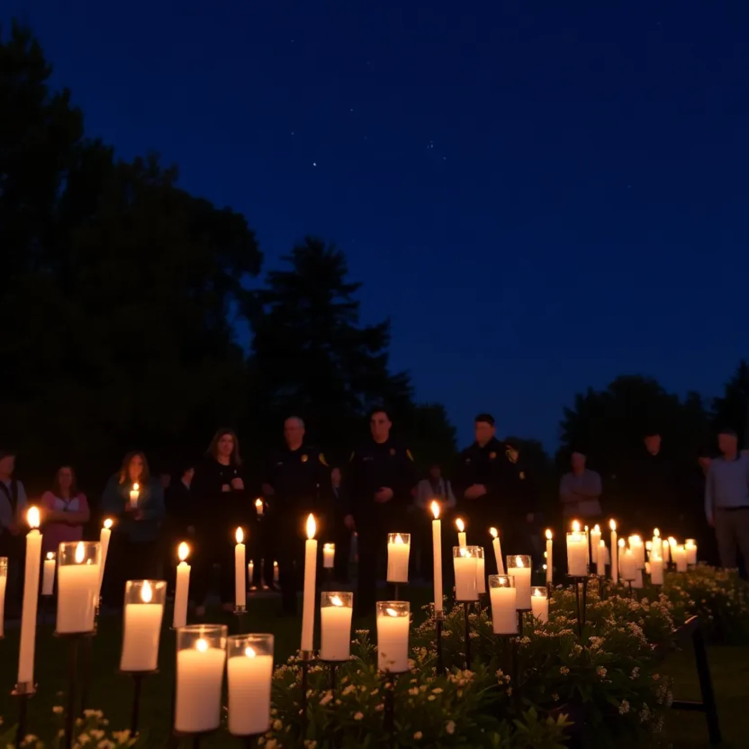 Candlelight vigil for National Police Week honoring fallen officers.