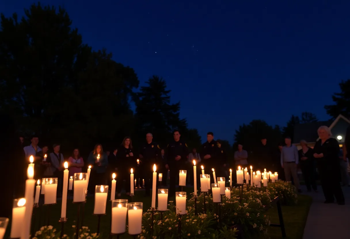 Candlelight vigil for National Police Week honoring fallen officers.