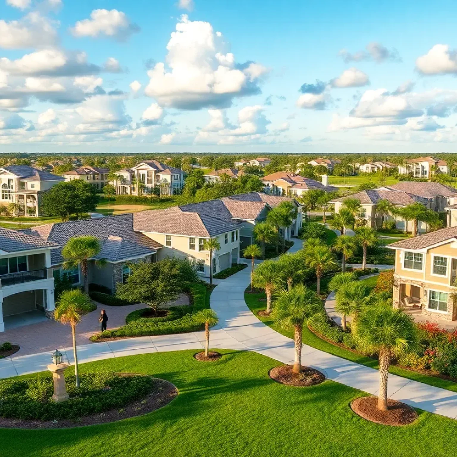 Beautiful active adult community in Florida with modern homes.
