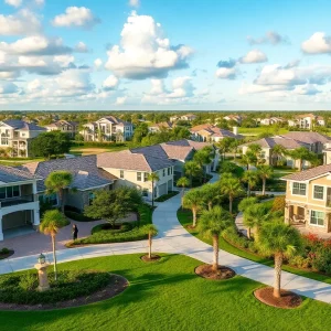 Beautiful active adult community in Florida with modern homes.