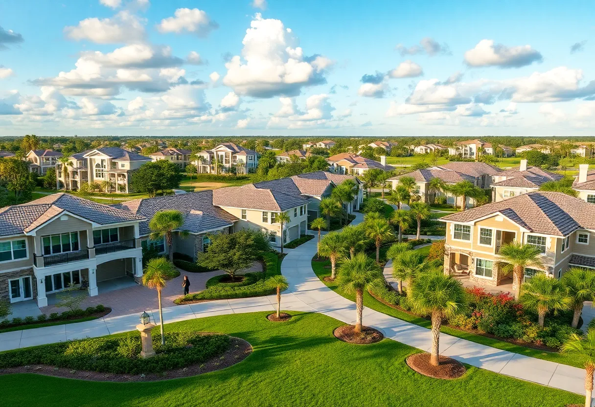 Beautiful active adult community in Florida with modern homes.