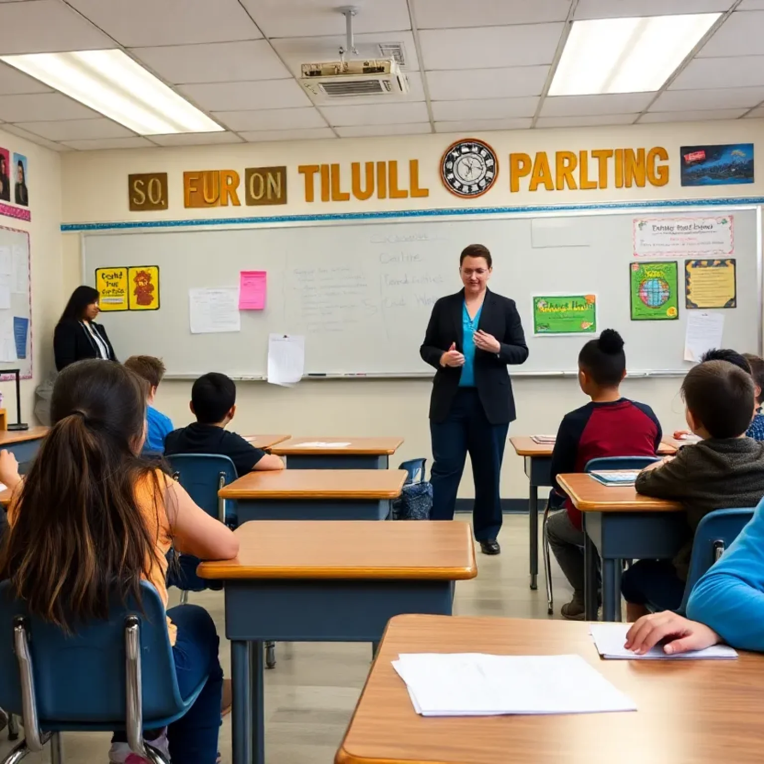 Students and teacher in an Orange County classroom