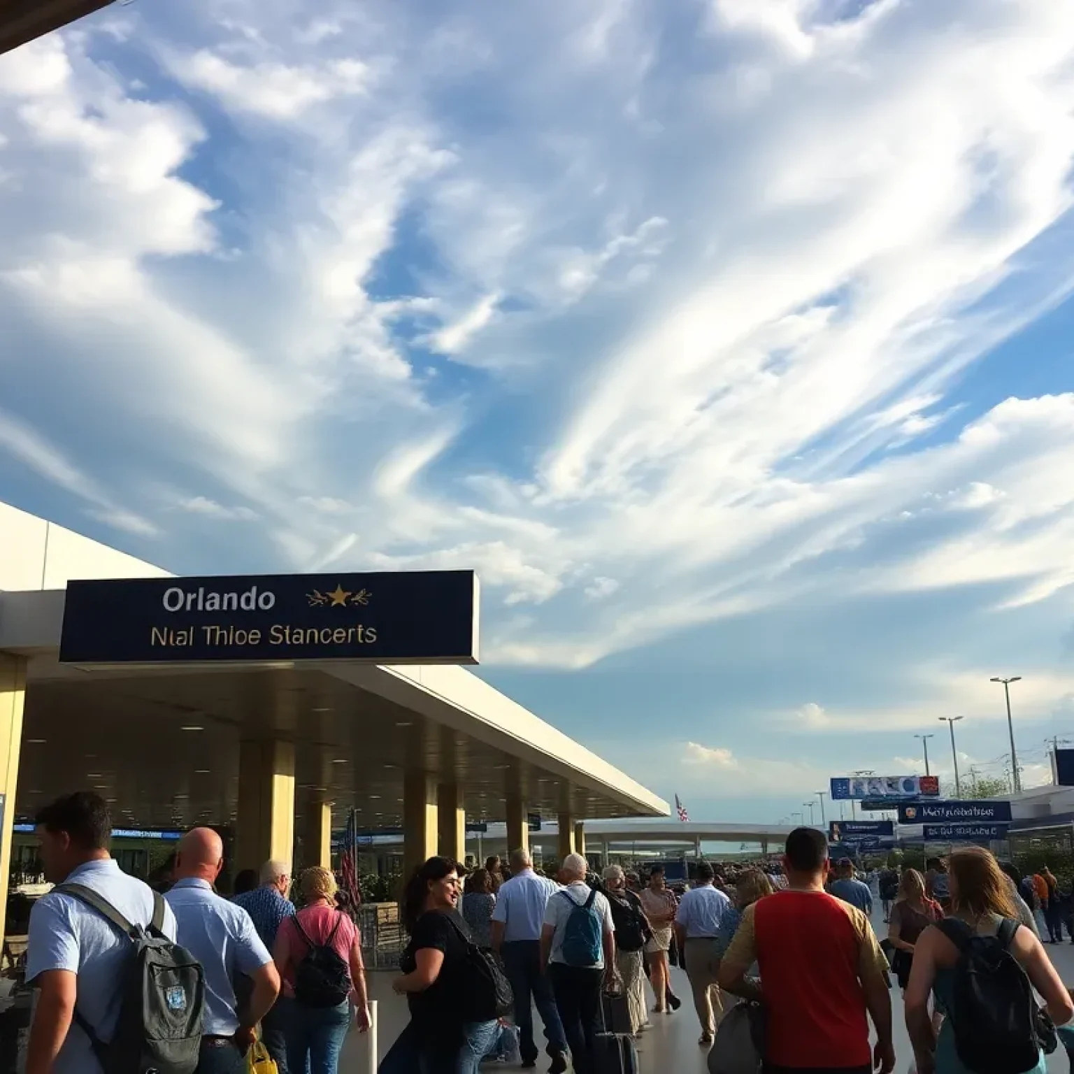 Travelers at Orlando International Airport during Memorial Day weekend.